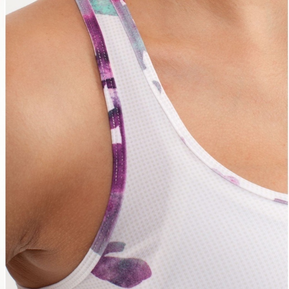 Lululemon Cool Racerback Blurred Blossoms Multi Colour Tank Size 2 - Picture 7 of 11